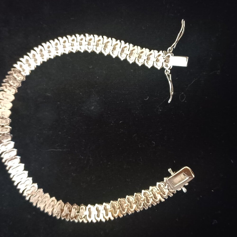 Woman's Silver-tone Tennis Bracelet - Picture 2 of 6
